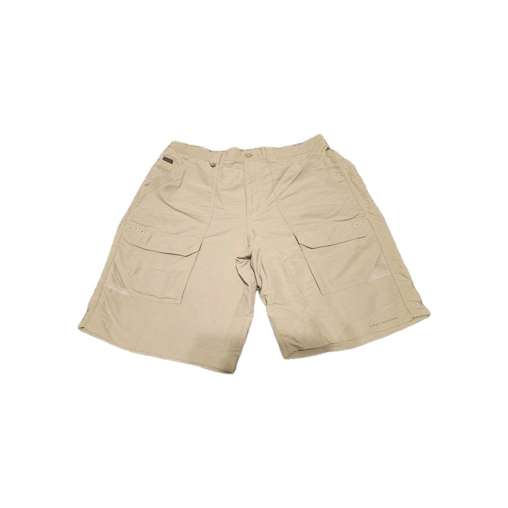 Columbia PFG Shorts Mens Large Khaki Omni-Shade Fishing Cargo Outdoor 34W 10L
